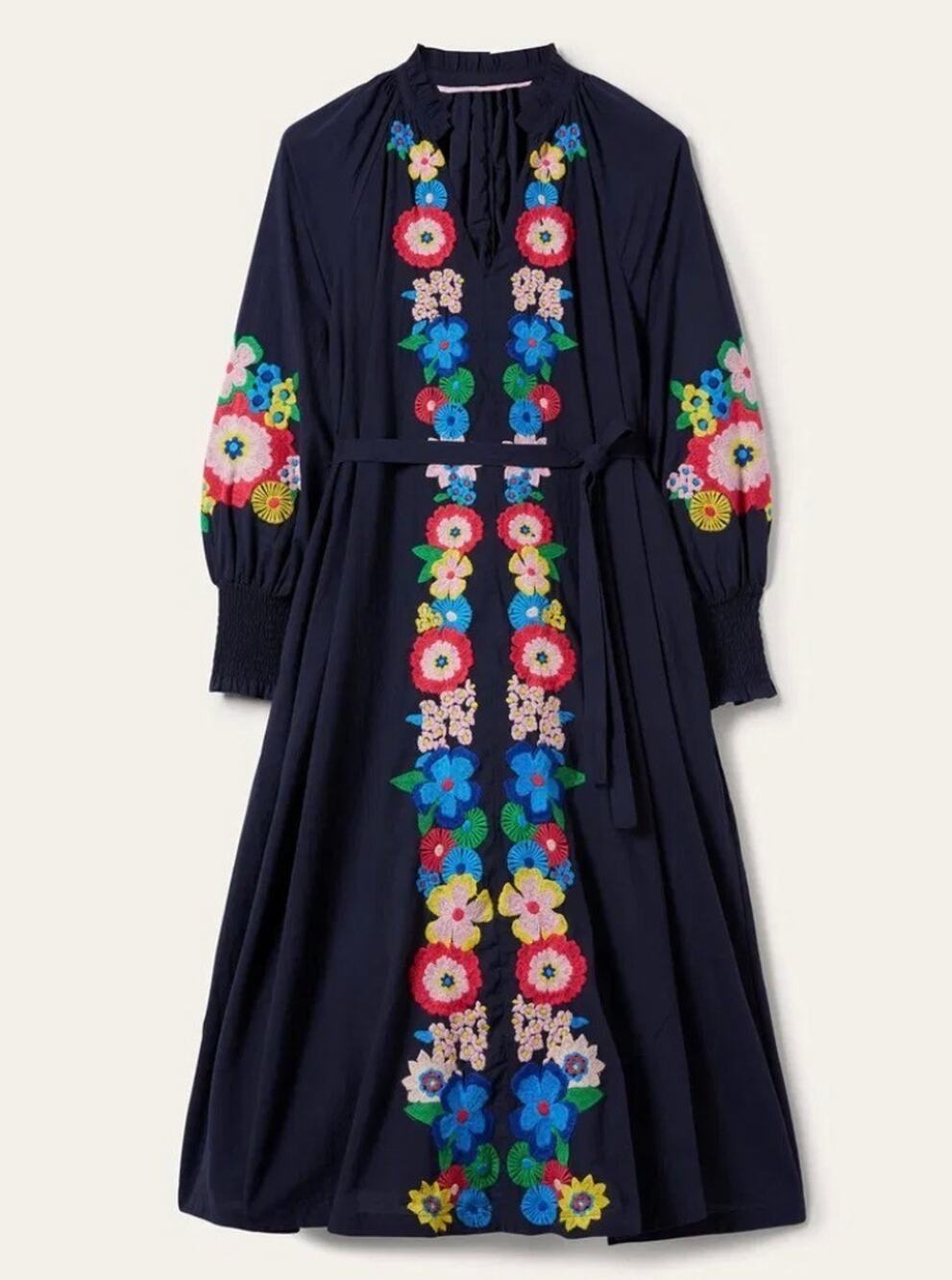 Boden embrodiered floral maxi dress size 8
